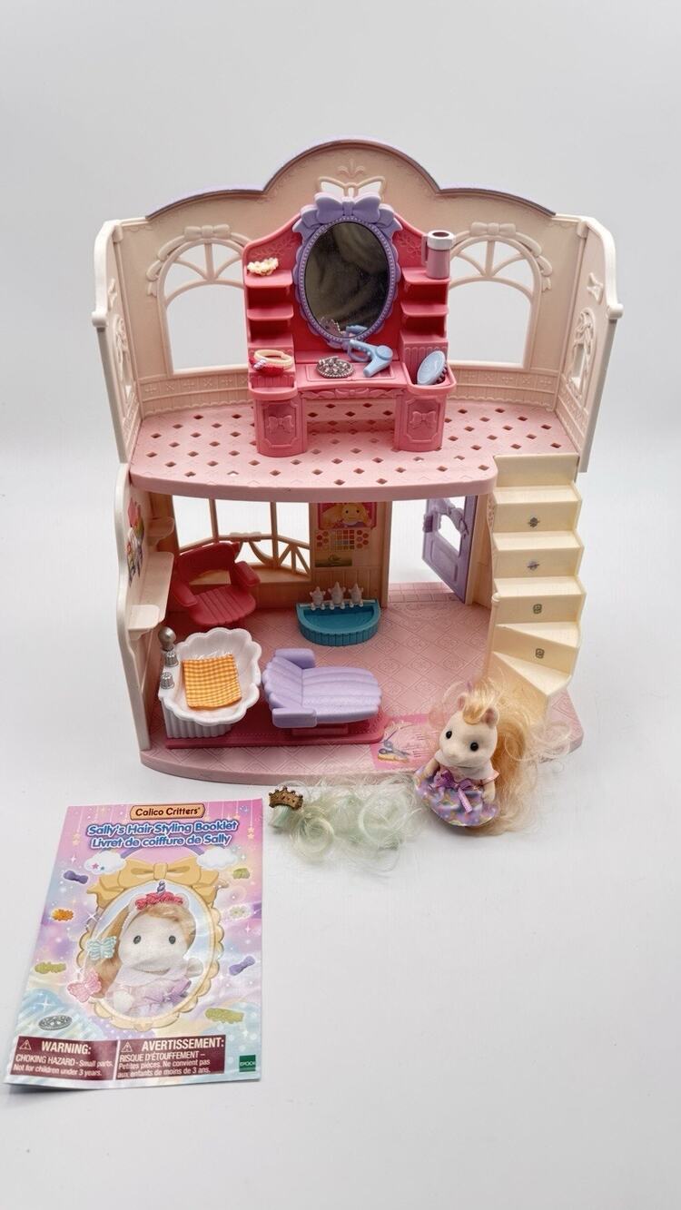 Calico Critters Sylvanian Families Pony's Stylish Hair Salon (Used) With Acc.
